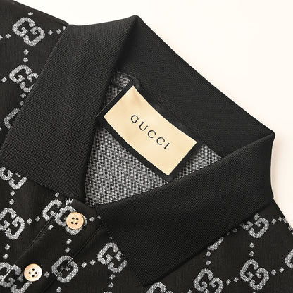 Gucci All-Over Print Short-Sleeve Polo Shirt